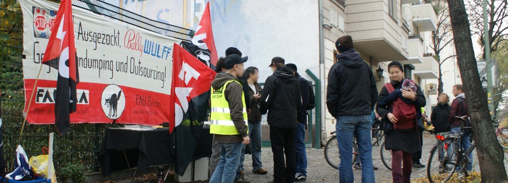 Kundgebung am Werksgelände von Bally Wulff in Berlin am 4. November