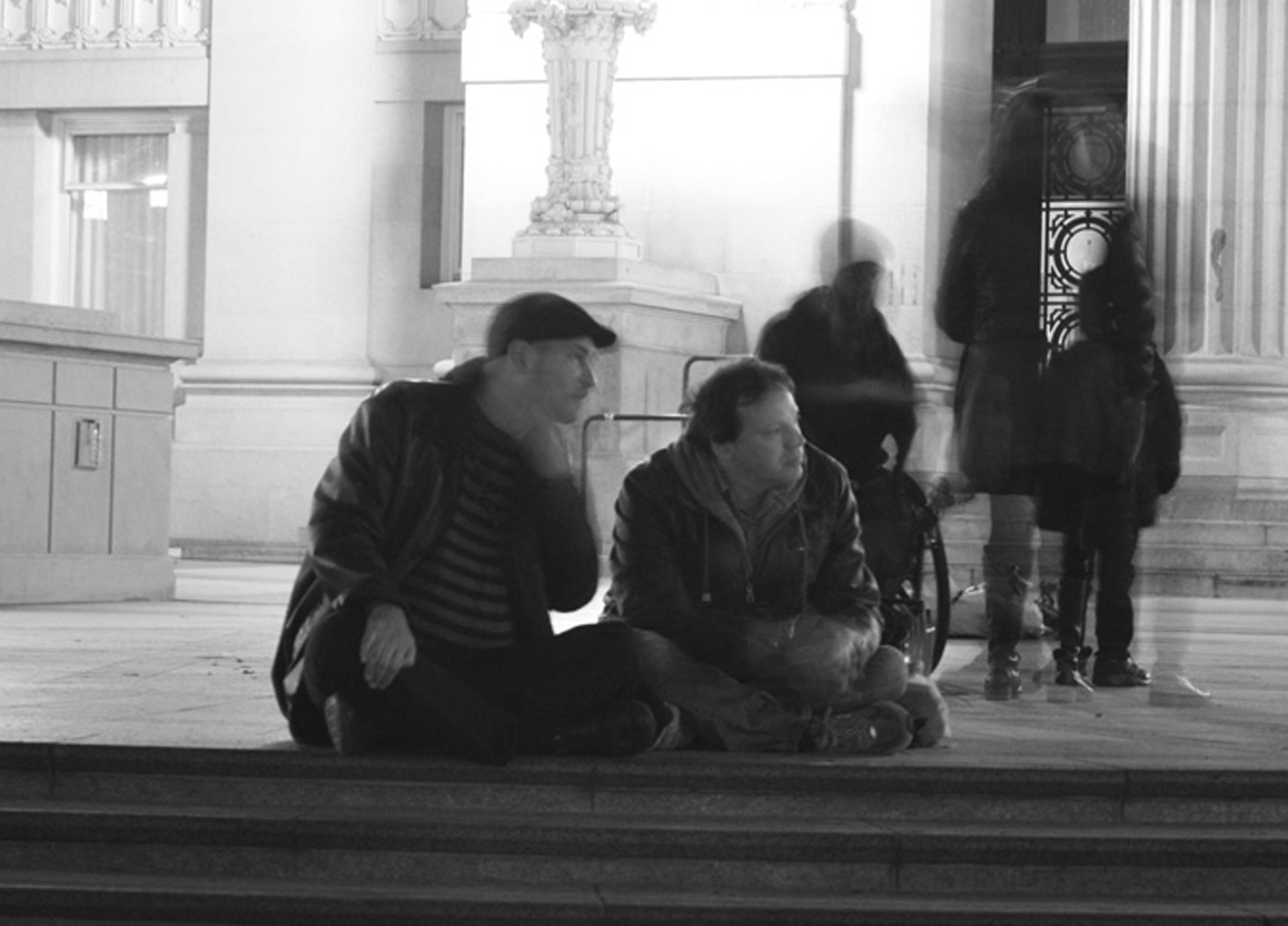 David Graeber und Andrej Grubacic während des OccupyOakland‘s Rise Up Festival.