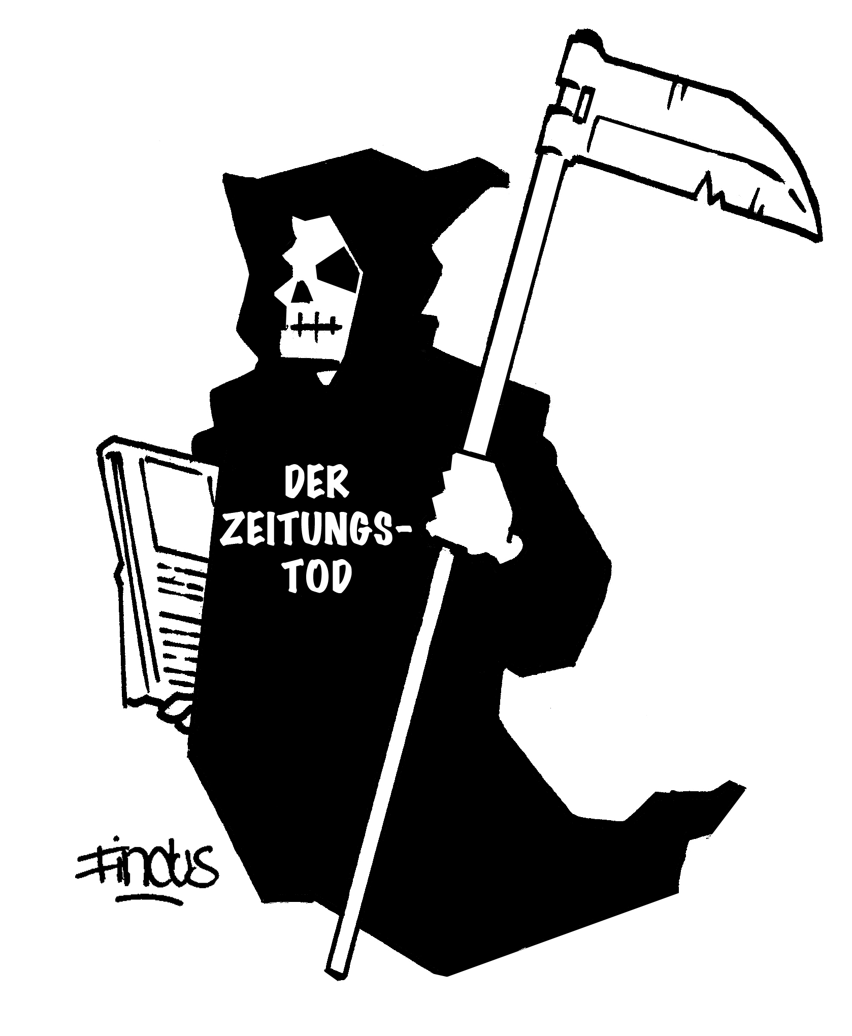 Der Zeitungstod (Urheber: Findus)