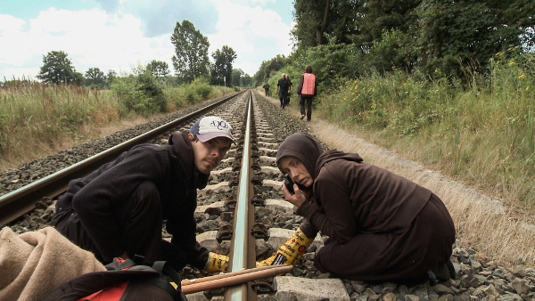 Filmszene: AktivistInnen bei Castorblockade